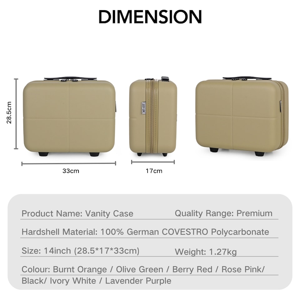 image 1 of 3 Piece Suitcase Set | Vanity Case + Cabin + Expandable Large Luggage