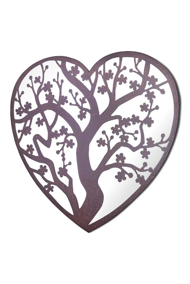 image 1 of The Kirkby - Rustic Metal Heart Shaped Decorative Wall Mirror 28" X 28" (70CM X 70CM) | Multi