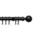 image 1 of 25-28mm Ball End Black Metal Curtain Pole Set 170 - 170cm | Black | Black