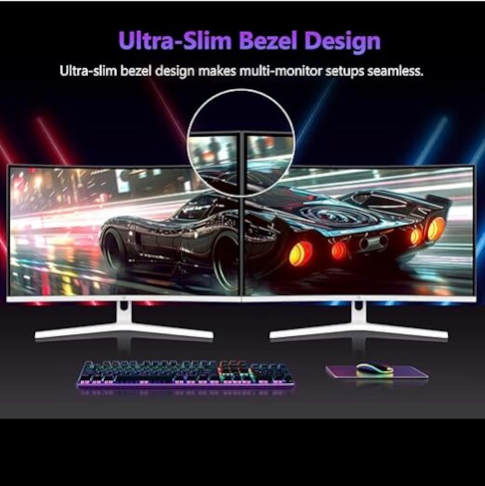 image 1 of Z-Edge 27 Inch Curved Gaming Monitor 300Hz 240Hz 1ms 1080P VA 1500R DP HDMI | White PC Monitor Full HD 1920x1080 16:9, 250cd/m² Brightness, 3000:1 Contrast, FreeSync, Crosshair, VESA Mountable
