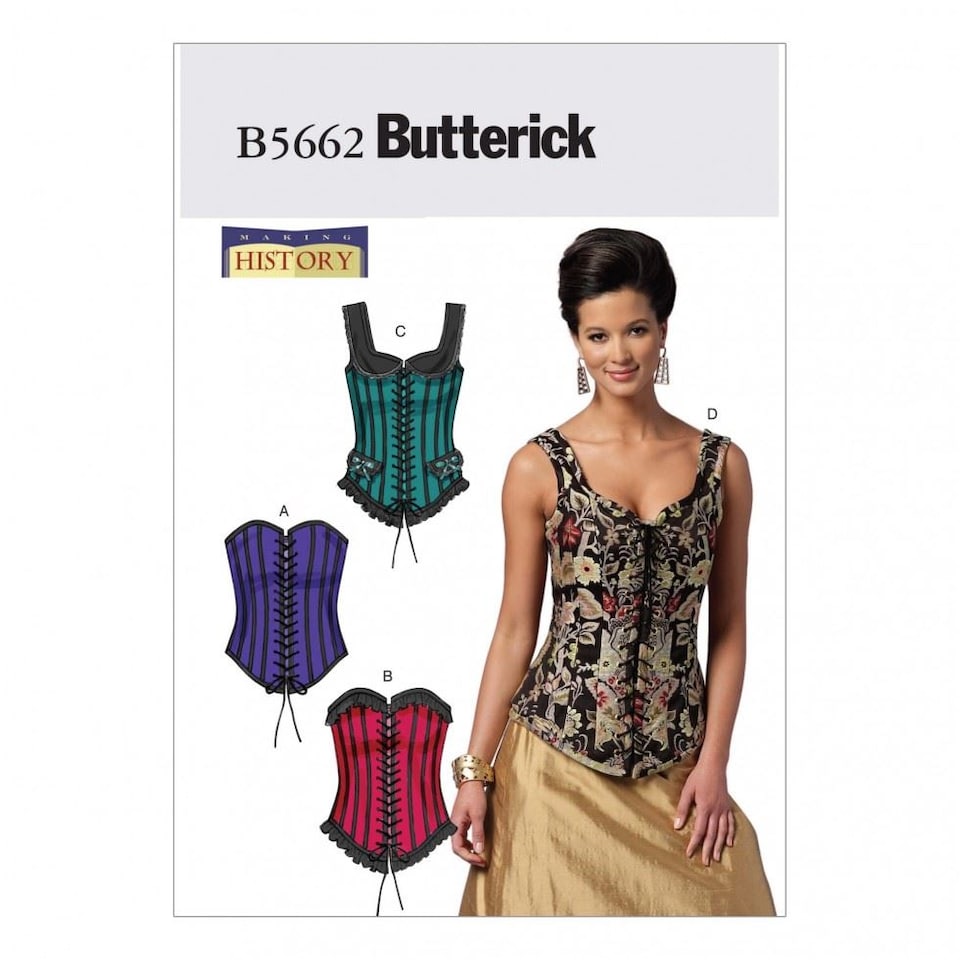 image 1 of Butterick 5662 Paper Sewing Pattern – Women’s Corsets, UK Sizes 6–8–10–12–14, Advanced