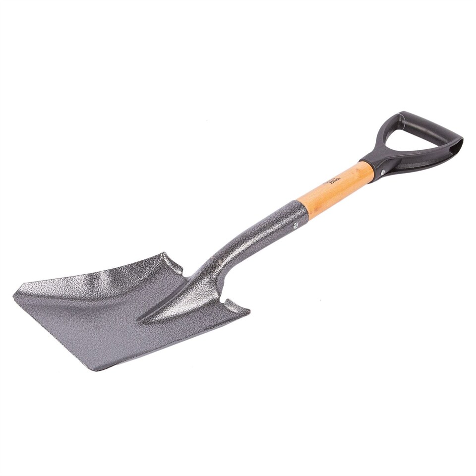 image 1 of Green Blade Square Head Steel Micro Shovel with Wooden Handle