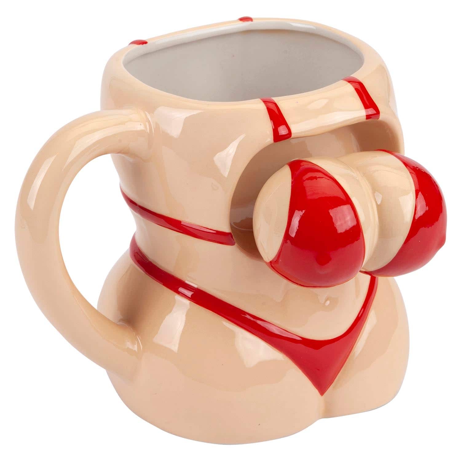 VFM e-Store Shaking Bikini Wobble Mug Funny Hot Drink Cup Beige - 12cm x 14cm | Size: 12 cm x 14 cm