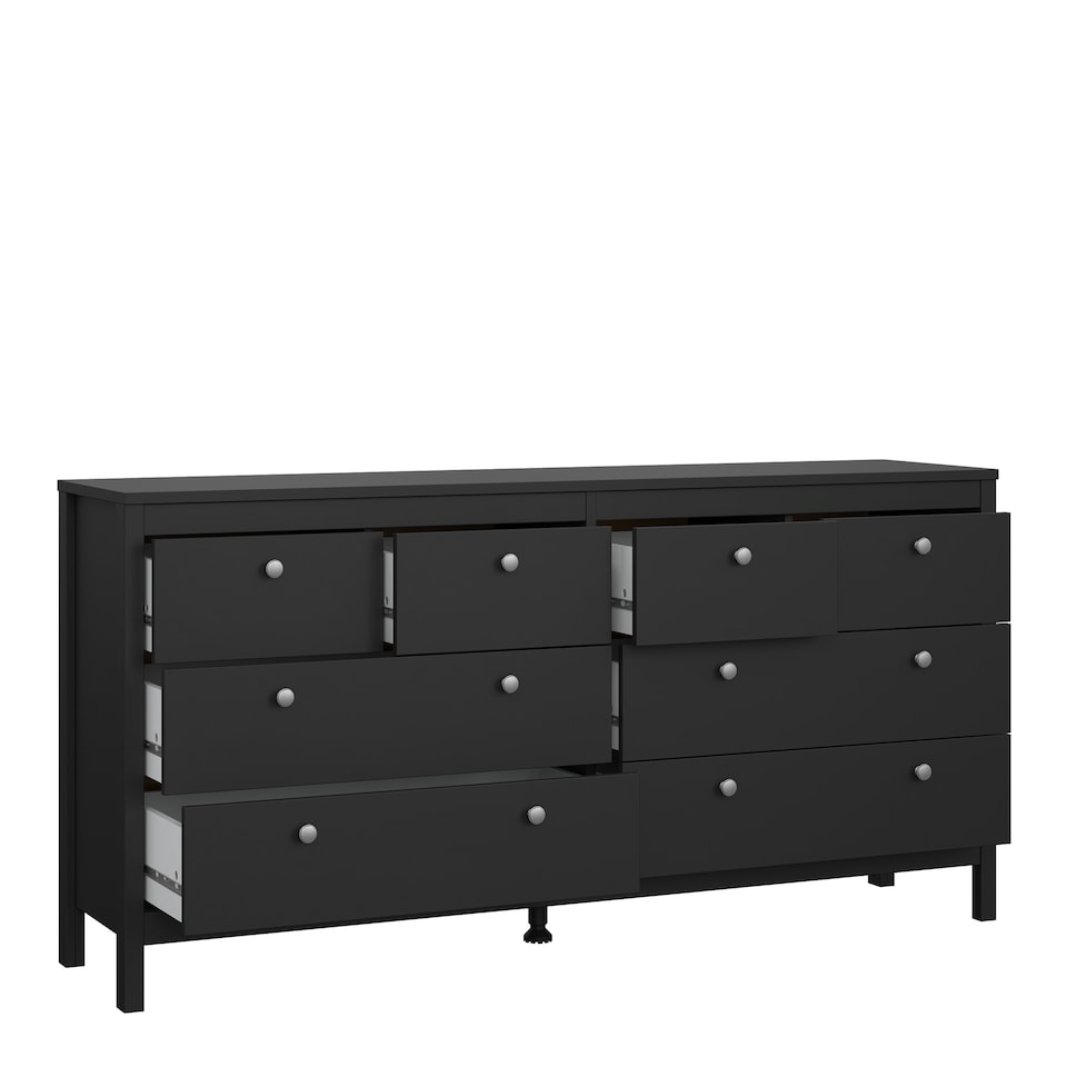 image 1 of Madrid Double Dresser 4+4 Drawers in Matt Black