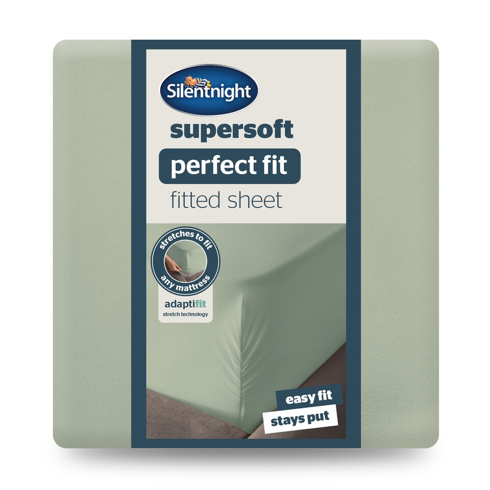 image 1 of Silentnight Supersoft Perfect Fit Fitted Sheet, Sage