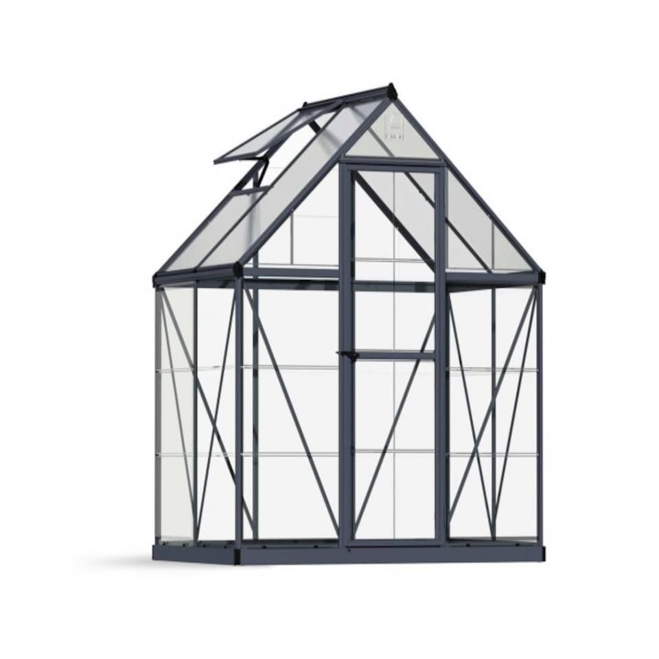 image 1 of Greenhouse Hybrid 6 x 4 - Polycarbonate - L126 x W185 x H208 cm - Grey