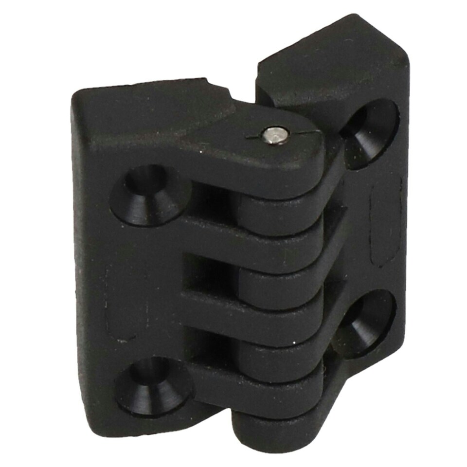 image 1 of 4 Pack Black Polyamide Hinge Reinforced Plastic 39x39mm Italian Made Industrial Black