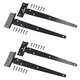image 1 of 10" (250mm) Heavy Duty T Tee Hinges for Doors + Gates with Fixing Screws 4pc Black