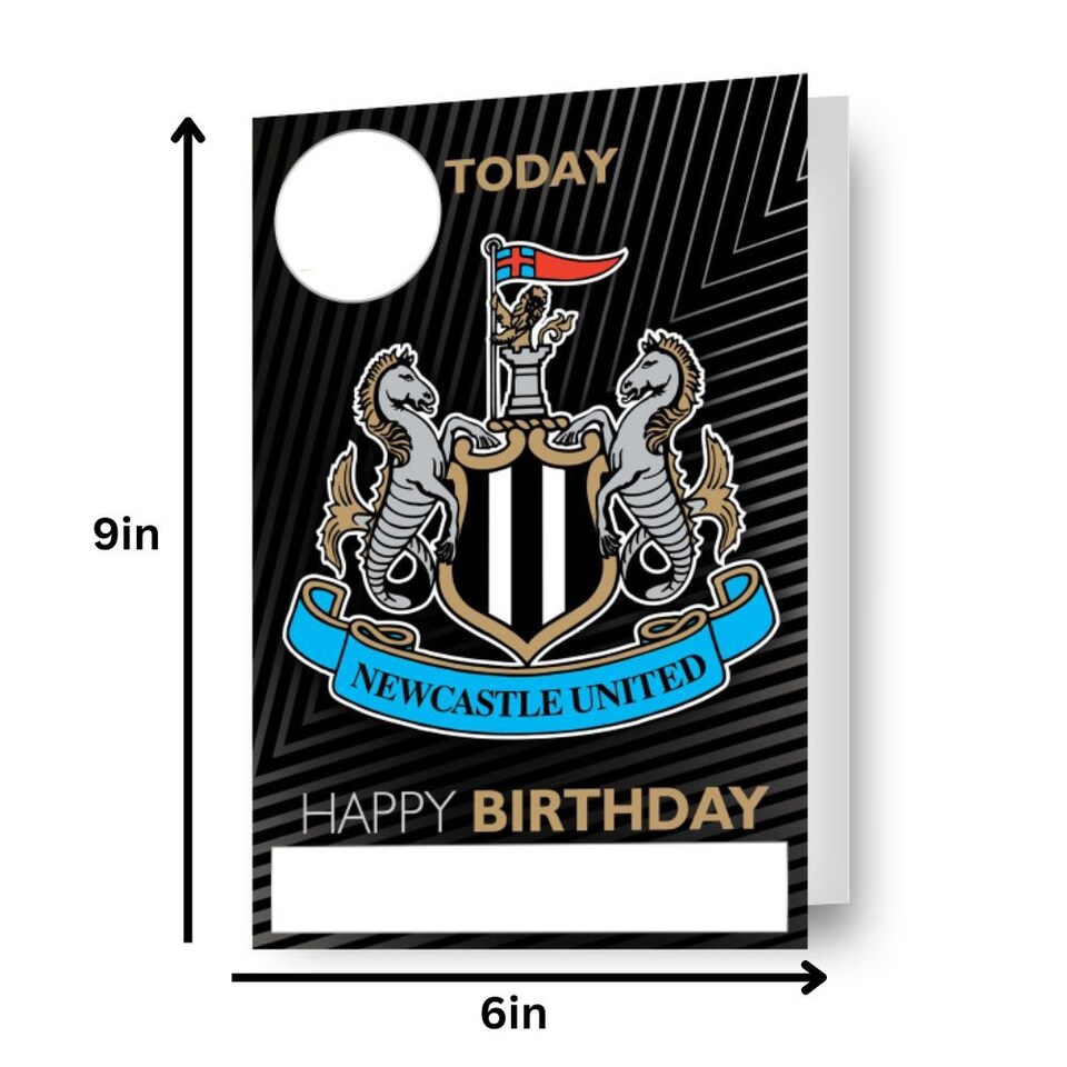 image 1 of Newcastle United FC Personalise Birthday Card With Sticker Sheet