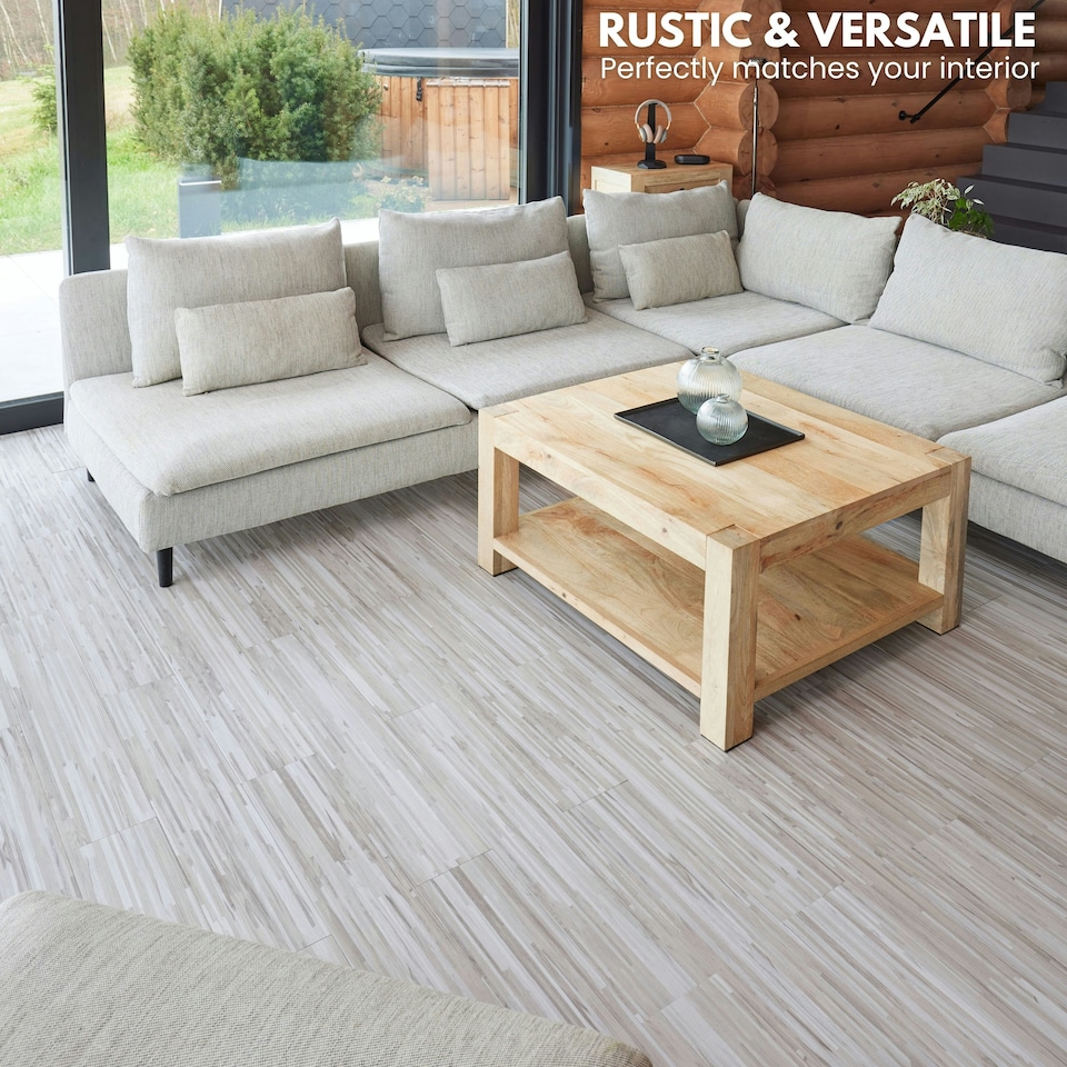 image 1 of Self Adhesive Floor Planks | 36x5.98in (91.4x15.2cm) Each | Peel & Stick Vinyl Flooring | Slatewood Flow Effect | Waterproof Tiles for Home DIY Floors Brown | 1.39 sqm