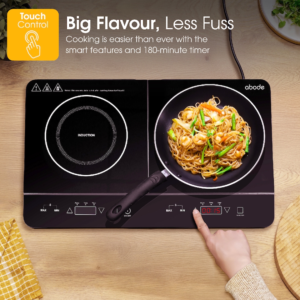 image 1 of Abode Portable Induction Hob Double Digital with Touch Control 2800W AINDH2003