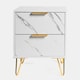 image 1 of OHS Marble Effect Nightstand Bedside Table End Side Cabinet