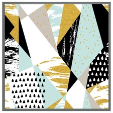 Geometric shapes & brush strokes (Picture Frame) Grey | M