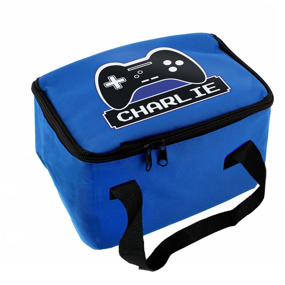 image 1 of Personalised Gaming Blue Lunch Bag