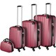 image 1 of Suitcase Set Pucci - 3 suitcases, beauty case, robust, hard-shell ABS plastic | Red | burgundy | 1