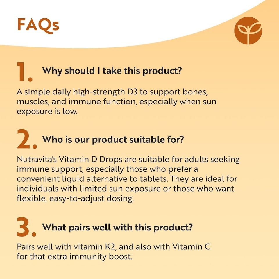 image 1 of Nutravita Vitamin D3 - Which Best Buy 2025 - Liquid Vitamin D Supplement 1000IU - Supports Bones, Immune System & Calcium Absorption - 2000 Drops
