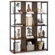 image 1 of COSTWAY 12-Cube Bookcase Freestanding Bookshelf Brown Brown