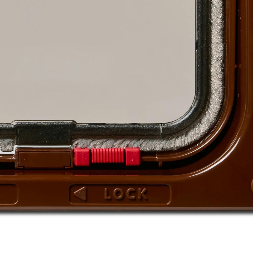 image 1 of Cat Mate Lockable Cat Flap with Door Liner to 50mm Brown (2 inches) (234B)