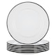 image 1 of Argon Tableware White Enamel Dinner Plates - 25.5cm - Black - Pack of 6 Black