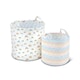 image 1 of Quilted Storage Baskets – Pack of 2 Stylish Cotton Baskets for Toys, Nursery, Bedroom & Living Room Organisation (Rainbow Dreams)
