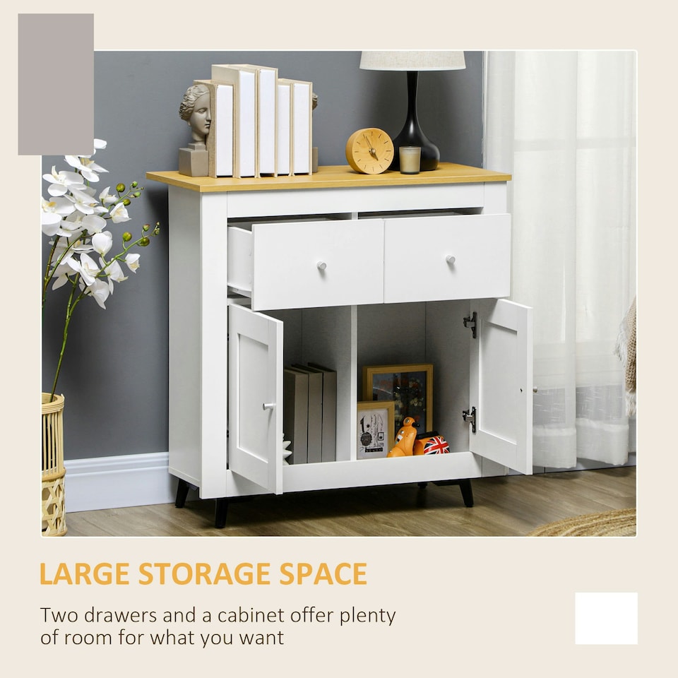 image 1 of HOMCOM Sideboard Storage Cabinet Freestanding Kitchen Cupboard with Drawers