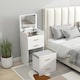 image 8 of HOMCOM 3 in 1 Dressing Table Vanity Desk with Mirror and Cushioned Stool White