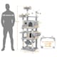 image 3 of Yaheetech 170 cm Multi-Level Cat Play House Light Grey