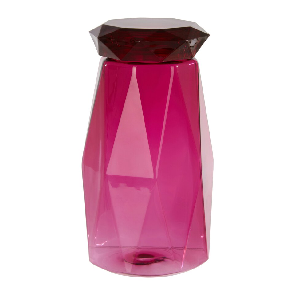 image 1 of Interiors by Premier Deep Pink Plastic Water Bottle, 600ml Diamond Patterned Modern Water Bottle For Daily Use, Pink Water Bottle