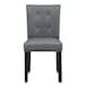 image 3 of Living and Home Velvet Dining Chair with Nailhead Trim - Light Grey