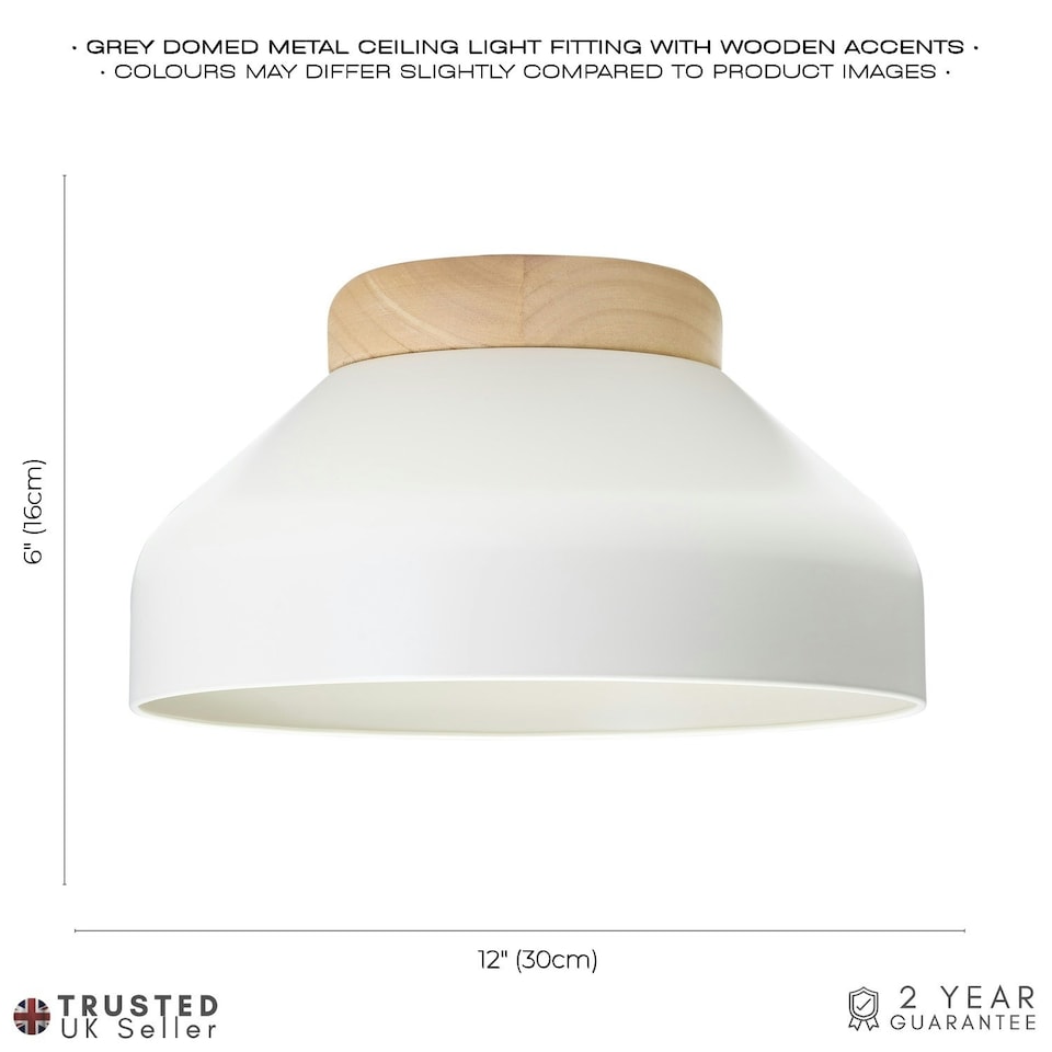 image 1 of Contemporary Scandinavian Designed Semi Flush Ceiling Light in Muted Dove Grey | Grey