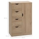 image 5 of HOMCOM Bathroom Floor Cabinet, Freestanding Storage Unit with 4 Drawers and Door Cupboard for Living Room, Kitchen, Bedroom, Natural