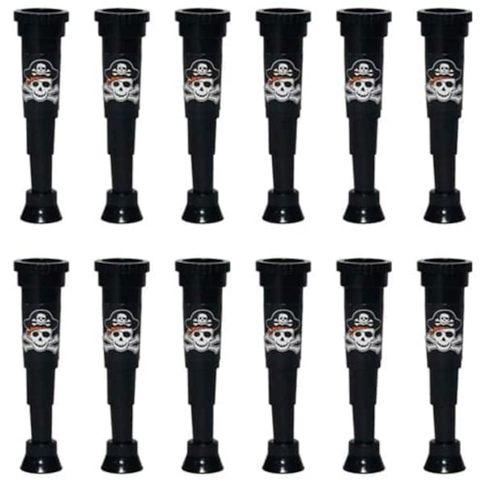 Black Mini Pirate Telescopes - Pack of 12