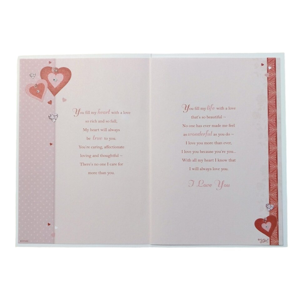 image 1 of I Will Always Love You Hearts Design Open Greeting Card