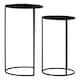 image 1 of Avento Set Of Two Round Black Plant Stands Black