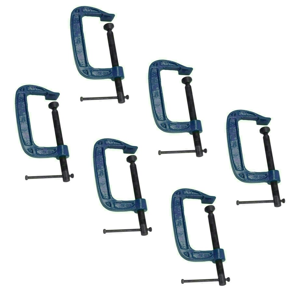 image 1 of 4 Inch (100mm) Cast Iron Screw G Clamp Fastener Holder Support vice Clamping 6pc