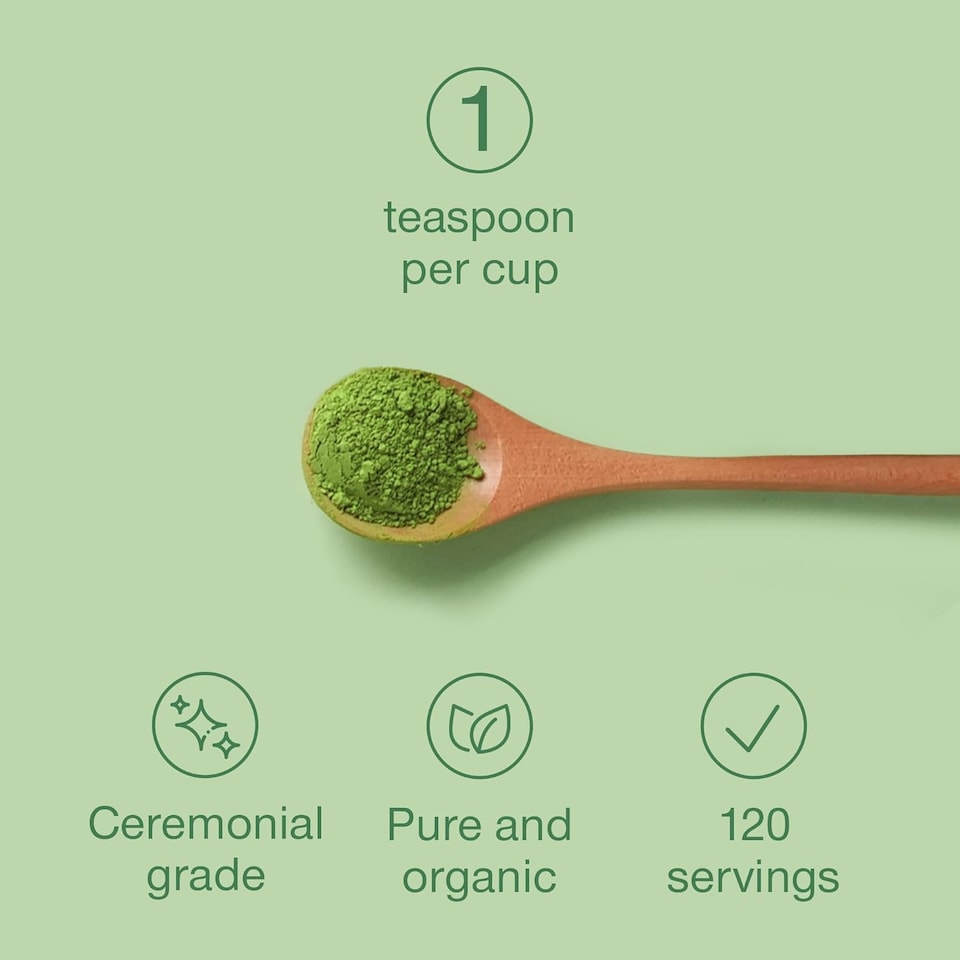 image 1 of SuperSelf Organic Matcha Green Tea Powder Ceremonial Grade 120g