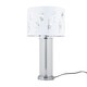 image 1 of Aura - Chrome Table Lamp with White Fern Cut Out Silver Inner Shade Chrome | White