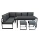 image 2 of Aluminium Corner Sofa Set With Black Rattan Storage Box - Anthracite Grey