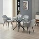 image 3 of Miami Dining Table with 4 Charlotte Velvet Chairs Black