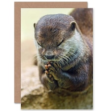 Prayer Cute Otter Praying Hands Animal Photograph Thank You Card