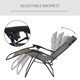 image 6 of Outsunny Zero Gravity Chair, Reclining Lounger w/ Pillow Grey