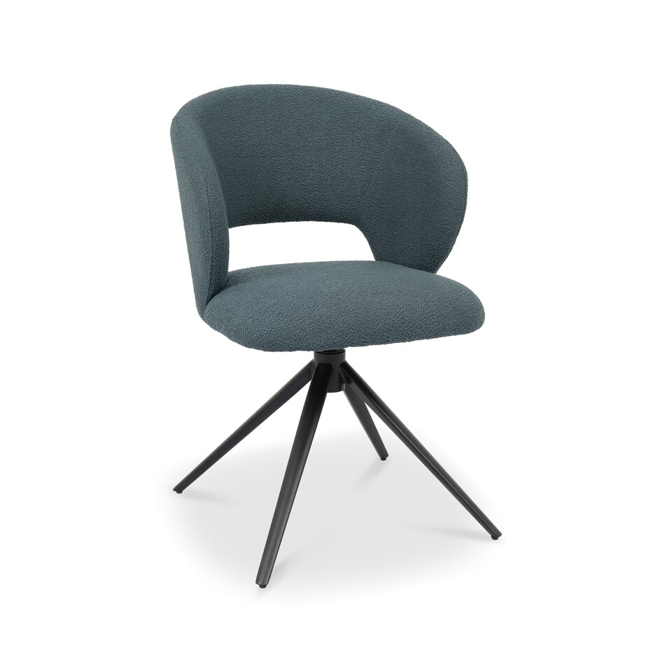 image 1 of Bentley Designs - Stella - Swivel Chair in Blue Boucle Fabric (Single)