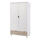 image 1 of Stockholm 2 Door Wardrobe - Particle Board - L58 x W100 x H190 cm - Oak/White White