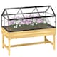 image 1 of Outsunny Raised Garden Bed with Polycarbonate Panel, Natural