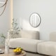 image 8 of HOMCOM Wall Mirror for Living Room Bedroom, 61 cm Circle Bathroom Mirror, Black