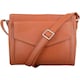 image 1 of Cross Body Shoulder Genuine Soft Leather Pocket Detail Handbag Orange | Autumn Ink Russet