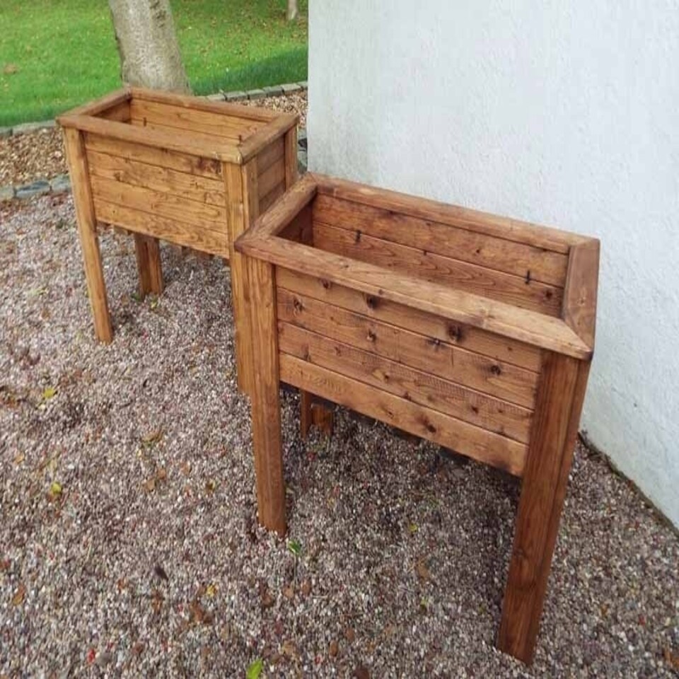 image 1 of Wiltshire (Raised) 2pc Medium Trough Set - W82 x D41 x H72 Brown