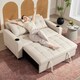 image 8 of HOMCOM 2 Seater Pull Out Sofa Bed with Pockets for Living Room Beige
