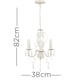 image 7 of ValueLights Lille 3 Way White Ceiling Light Chandelier | White