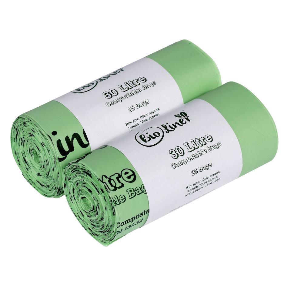 image 1 of BioLiner 30 Litre Compostable Food Waste Bin Bags - 2 Rolls